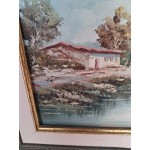 Средна картина масло на платно Испания, отлична рамка, подписана - 7071