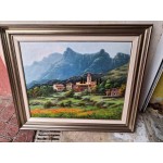 Голяма картина масло на фазер Испания, отлична тройна рамка, подписана - 7080