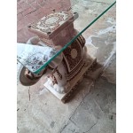 Холна малка маса с кристално 1см стъко и основа рисуван порцеланов слон - 7092