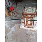 Холна малка маса с кристално 1см стъко и основа рисуван порцеланов слон - 7092