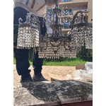 Прекрасен посребрен полилей  - 7 лампи Испания, всички мъниста налични - 7120