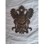 Топ, страхотен месингов три де герб с два орела и много приложения - 6928