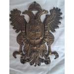 Топ, страхотен месингов три де герб с два орела и много приложения - 6928