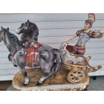 Огломна каляска цветен порцелан Kапо Ди Монте Италия в три де форми, без забележки - 6932