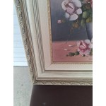 Средна картина масло на платно Испания, подписана, страхотна рамка - 6892