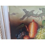 Голяма картина масло на платно Испания, страхотна петорна рамка, подписана - 6893