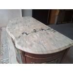 Топ продукт от Испания, дъбов комод, ръчно рисуван с маслени бои, месинг и цветен мрамор - 6788