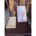 Подаръчен комплект рисувано стъкло и раздувано такова, нов - 6687