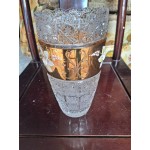 Топ, чешки кристал, ръчно рисувана ваза с златно покритие - 6714