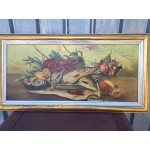 Голяма картина масло на фазер Испания, подписана - 6546