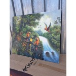 Голяма картина масло на фазер Испания без рамка, подписана - 6559