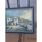 Средна картина масло на платно Испания, отлична рамка - 6563