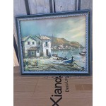 Средна картина масло на платно Испания, отлична рамка - 6563