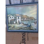 Средна картина масло на платно Испания, отлична рамка - 6563