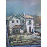 Средна картина масло на платно Испания, отлична рамка - 6563