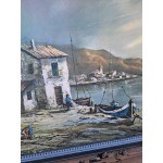 Средна картина масло на платно Испания, отлична рамка - 6563