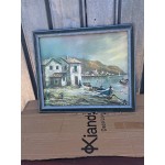 Средна картина масло на платно Испания, отлична рамка - 6563