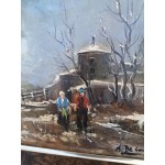 Малка картина масло на фазер Испания, метална рамка - 6464