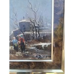 Малка картина масло на фазер Испания, метална рамка - 6464