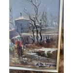 Малка картина масло на фазер Испания, метална рамка - 6464