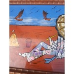 Френски дъбов поднос с месингови дръжки - 6506