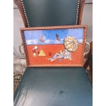 Френски дъбов поднос с месингови дръжки - 6506