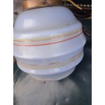 Френски полилей от млечно рисувано стъкло и медни елементи - 6509