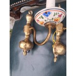 Френски месингови работещи аплици с порцеланови рисувани чаши - 6511