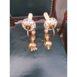 Френски месингови работещи аплици с порцеланови рисувани чаши - 6511