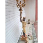 Моро негро дурво Италия, абажур, работещ, ръчно рисуван - 6401