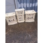 ТОП - три дъбови долни шкафа Китай, ръчно рисувани с нефритени фигури - 6289
