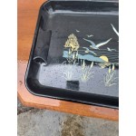 Японски поднос от смола, рисуван - 6320