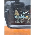 Японски поднос от смола, рисуван - 6320