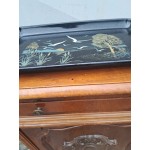 Японски поднос от смола, рисуван - 6320