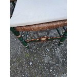 Френски дъбови столове с ратан, ръчно рисувани, много красиви - 6261