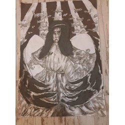 Картина с туш Ангелът на Лили Белорешка - 6195