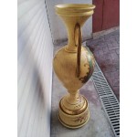 Топ, керамична ваза Франция от две части, ръчно рисувана, стил шаби шик и напукан ефект - 6003