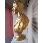 Находка, голям бюст на император Цезар от керамира, топ изпълнение от Италия - 6007