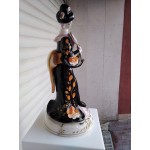 Голяма порцеланова фигура на гейша с печат от производителя, ювелирна изработка без забележки - 6010