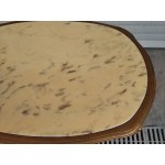 Барокова дъбова холна маса с цветен розов мрамор Франция - 5996