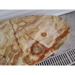Находка, дъбова барокова холна маса Франция с уникален цветен оникс бвз забележки - 5997