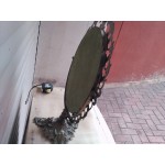 Голямо настолно френско месингово чупещо се огледало,много декорации, точки по огледалото от старост - 5958