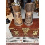 Големи медни каминни кофи Франция с много приложения, може и като вази - 5836