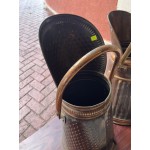 Големи медни каминни кофи Франция с много приложения, може и като вази - 5836