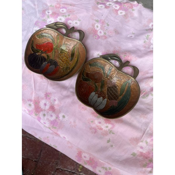 Месингови рисувани купички за ядки - 5841