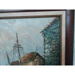 Средна картина масло на платно Испания, подписана - 5696