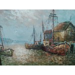 Средна картина масло на платно Испания, подписана - 5696