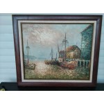Средна картина масло на платно Испания, подписана - 5696