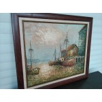 Средна картина масло на платно Испания, подписана - 5696