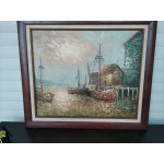 Средна картина масло на платно Испания, подписана - 5696